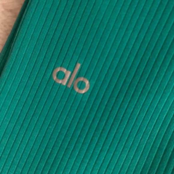 NWT Alo Yoga Ribbed High-Waist 7/8 Blissful Legging in Ocean Teal size M - Picture 4 of 5